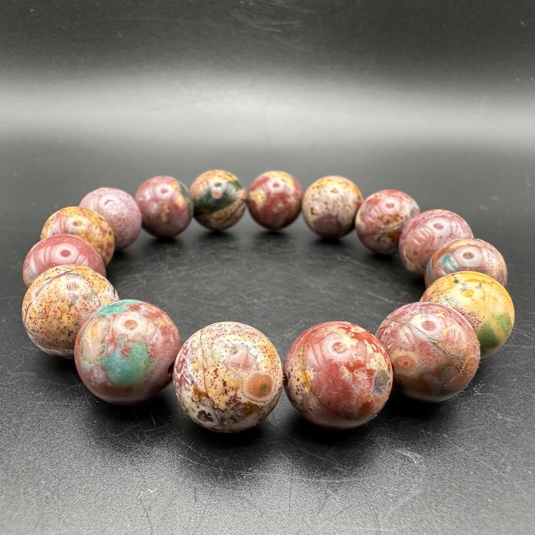 自然が創った芸術！！　オーシャンジャスパー　ブレスレット　③ピンク系