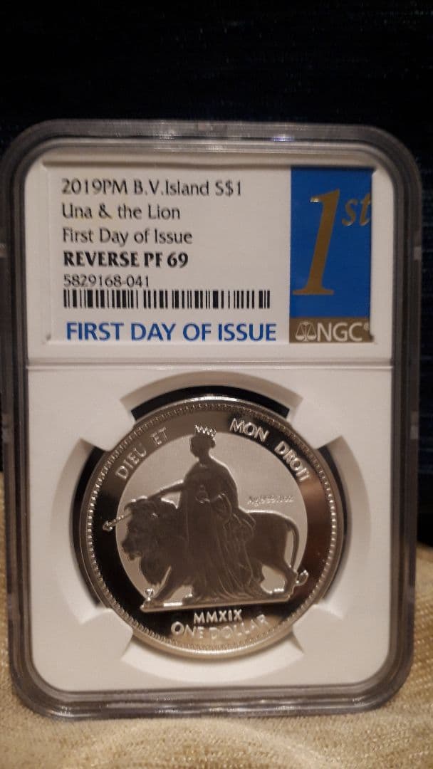 【2019年 英領バージン諸島 ウナとライオン  1ドル銀貨】