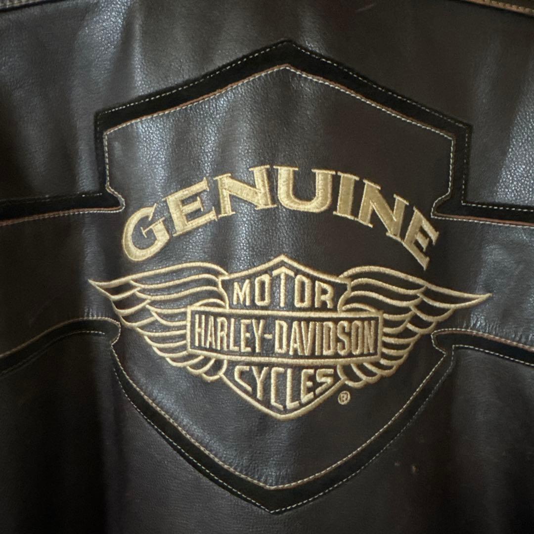 Harley-Davidson ブラウンレザーライダースジャケット