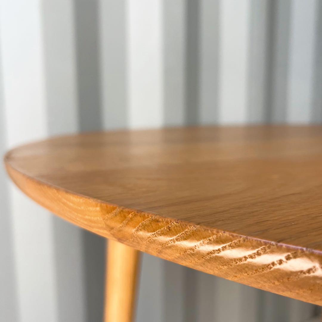 取付無料！IDC大塚家具 シネマ3 W90北欧風天然木円形ダイニングテーブル✨