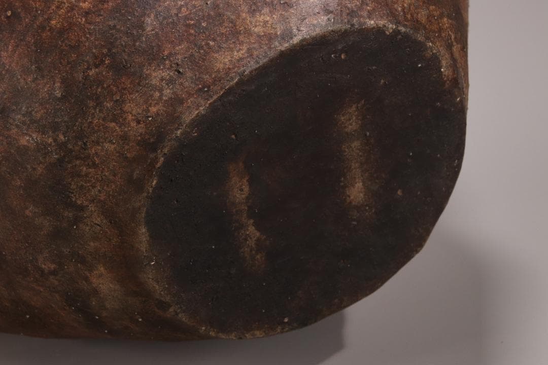 江戸初期　古越前　四耳壷　四耳子　壺　高さ38.5㎝　花器 花瓶　BE793