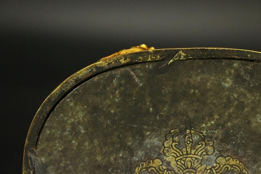 中国美術 銅鍍金黄財寶天王 永楽年製 文字 チベット仏 仏教(HA526)