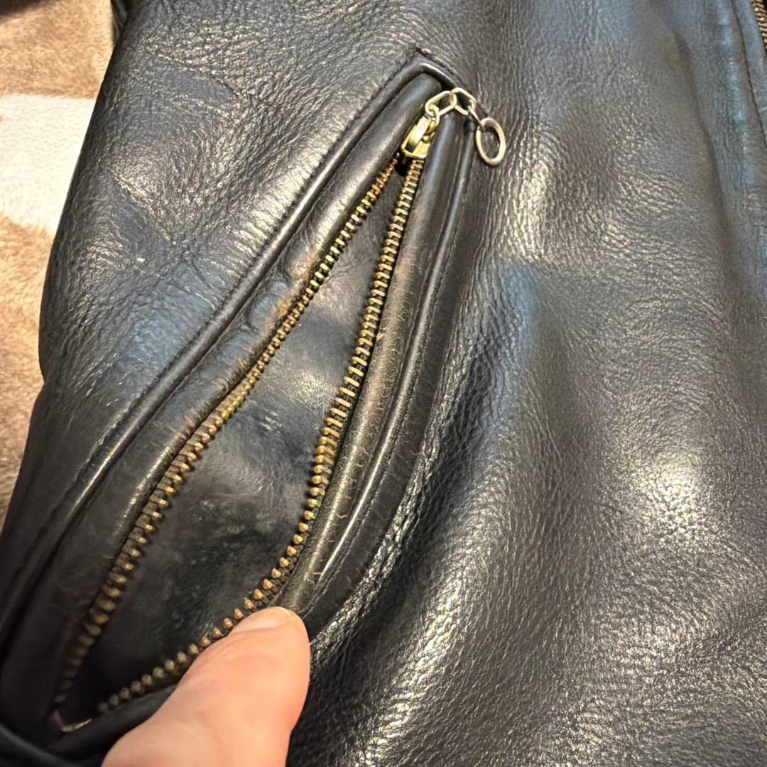 vanson ライダースジャケット シングル レザー Type B 難有