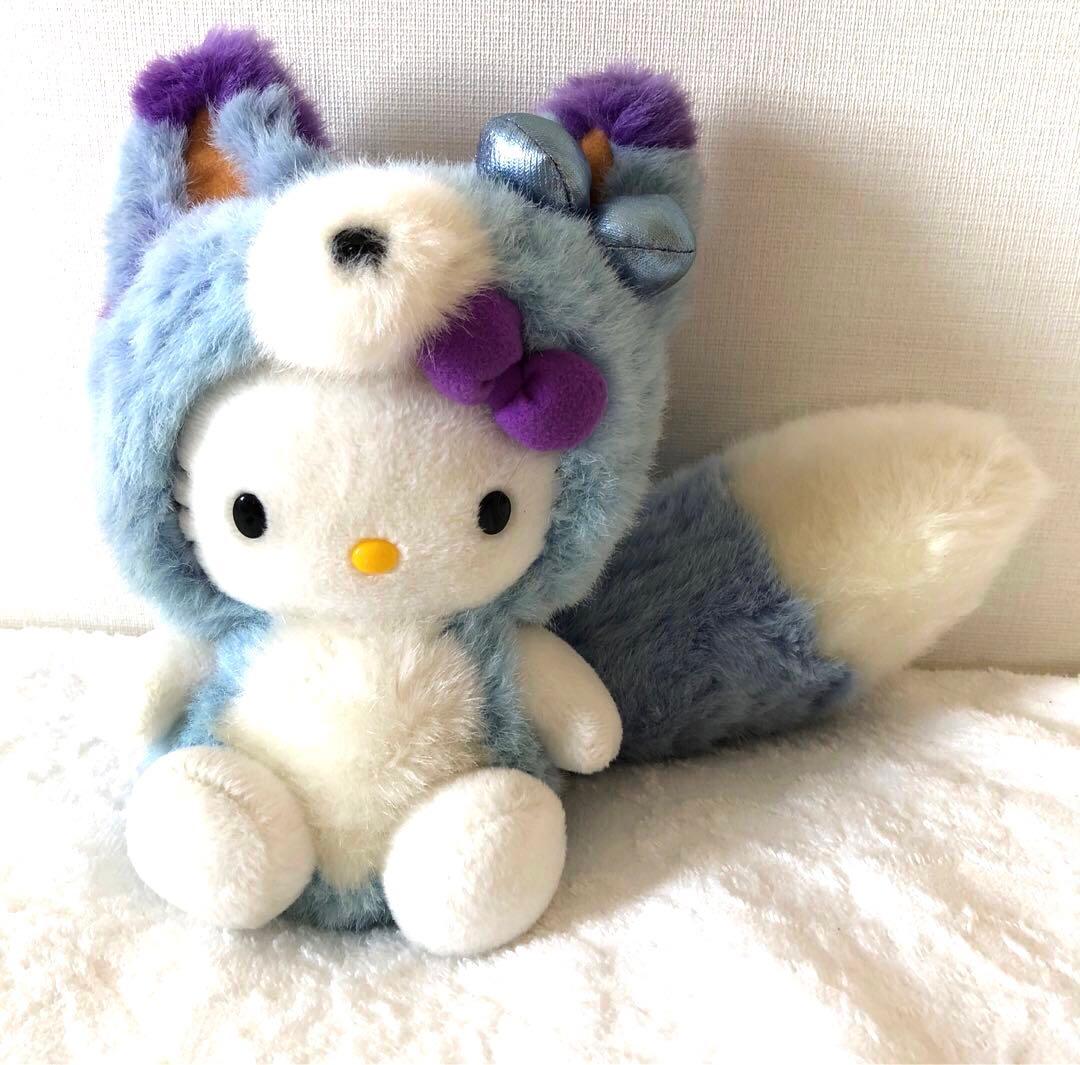 ご当地　キティちゃん　北海道限定　キタキツネシッポ　ラベンダー　ぬいぐるみ