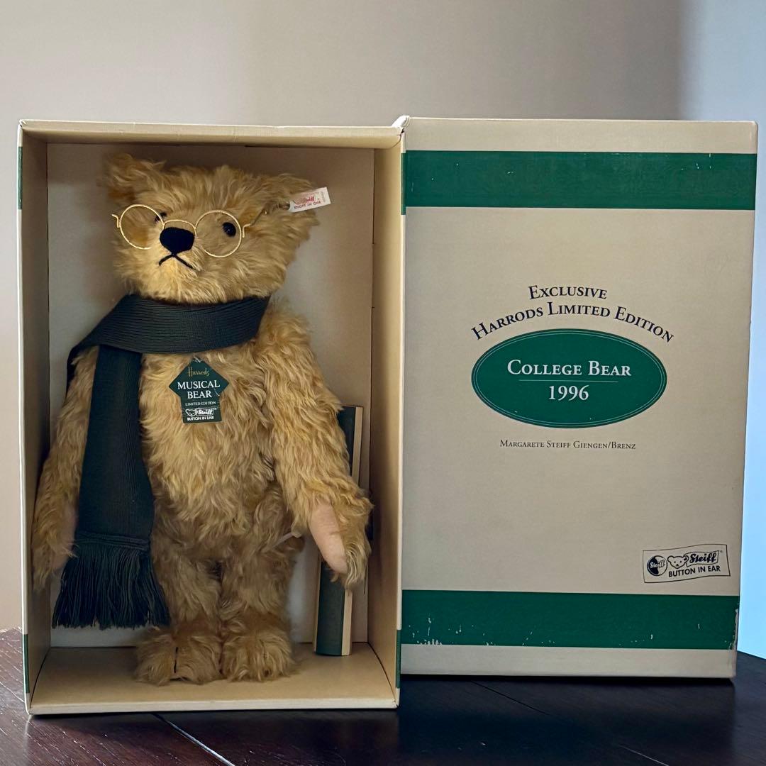 Steiffシュタイフ 英国ハロッズ限定カレッジベア1996 テディベア