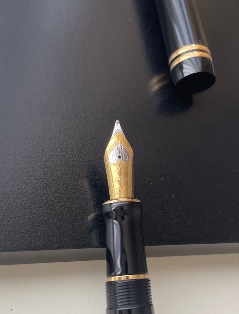 パーカー 万年筆 デュオフォールド ブラック　インクカートリッジ(5本)付き