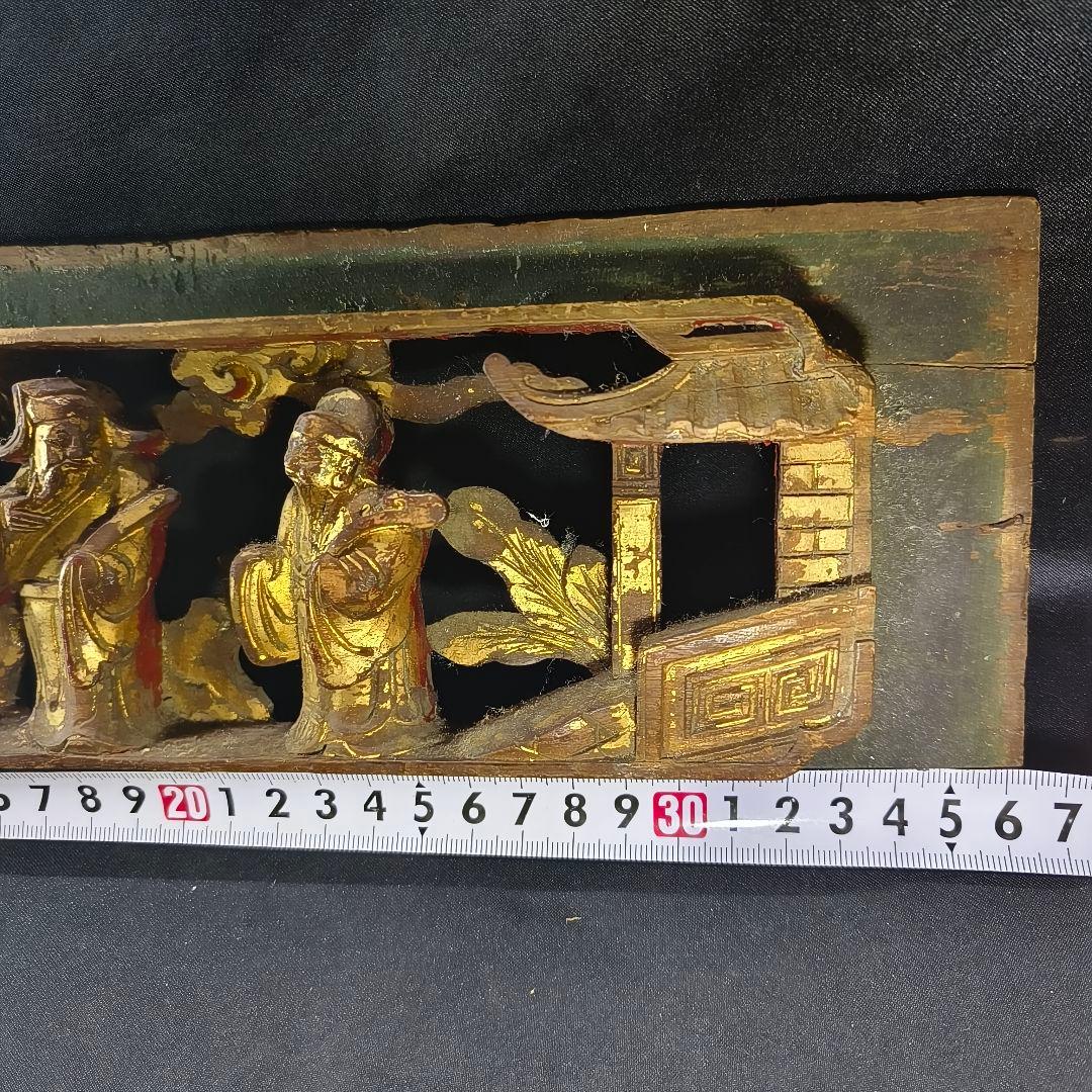 中国清朝骨董 欄間 木彫人物文 古美術 時代物旧家蔵出 蒐集家放出 アンティーク