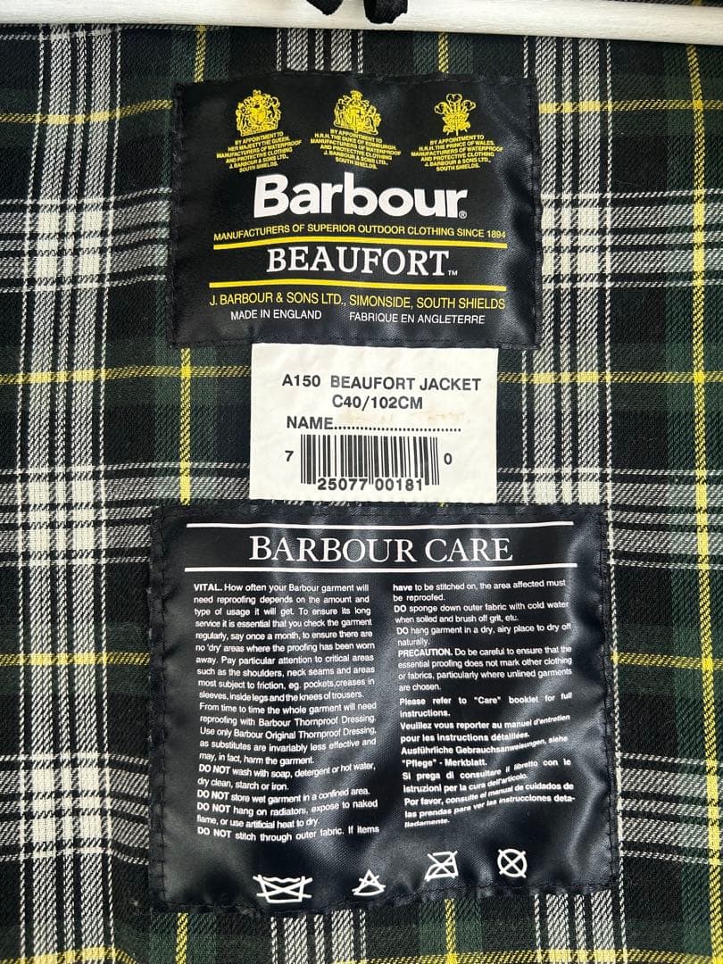 「3ワラント」Barbour ビューフォート