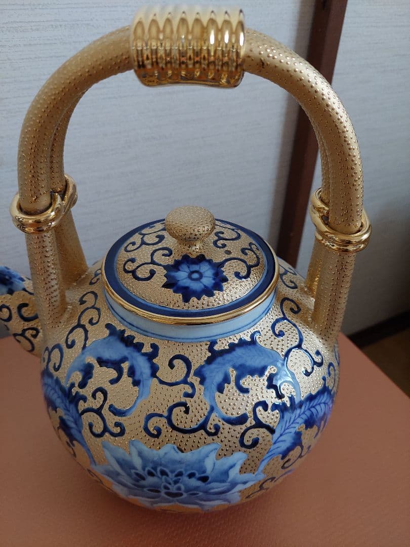 中国美術 中国台湾省 林三江 水注 飾り 置物 24金手工描金