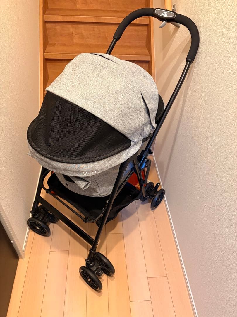 ペットカート miliclan lite ライトグレー　2匹用