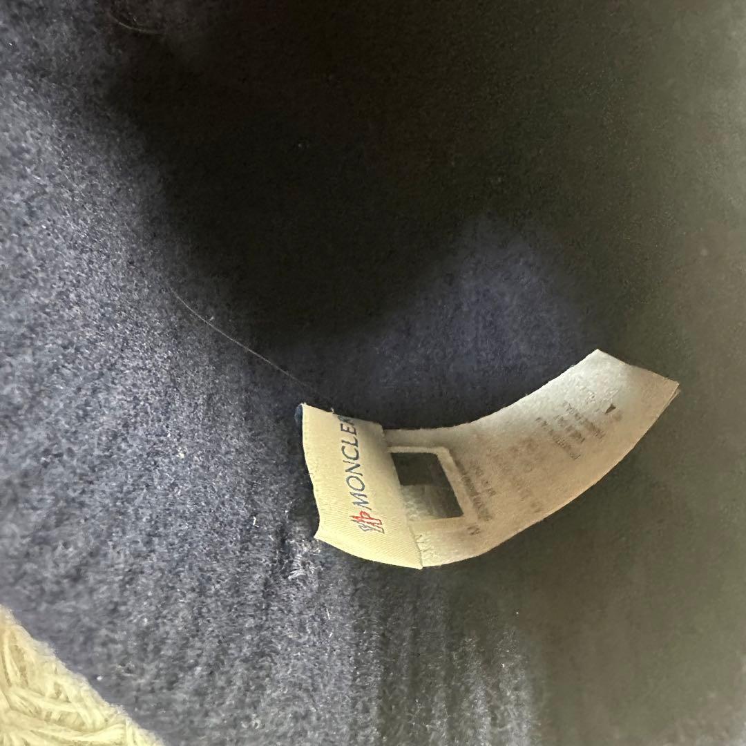 柴犬 様用正規品 MONCLER ネイビー ニット帽 ケーブル編み 大人もOK