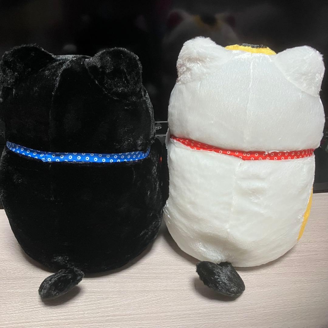 ひげまんじゅう　招き猫　BIGぬいぐるみ 黒豆　みーさま　まねお　まねこ　セット