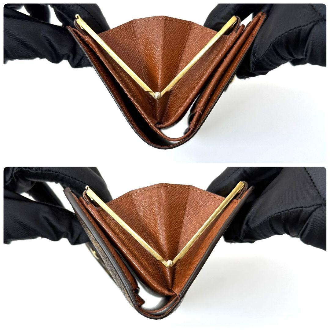 美品 ルイヴィトン モノグラム ポルトモネ ビエ ヴィエノワ がま口 茶 財布