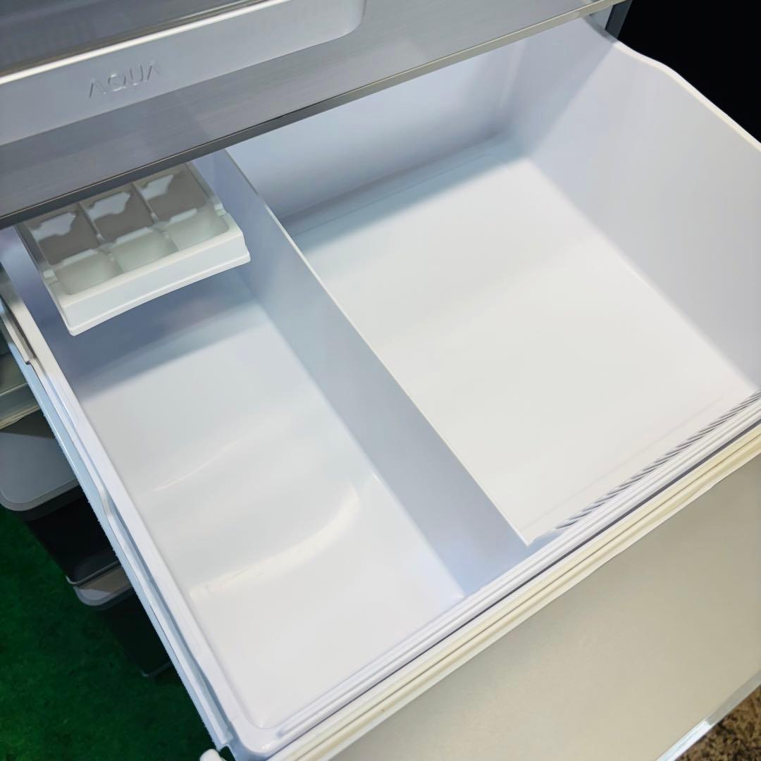 AQUA 355L 冷蔵庫 大容量 スリムタイプ シルバー【地域限定配送無料】