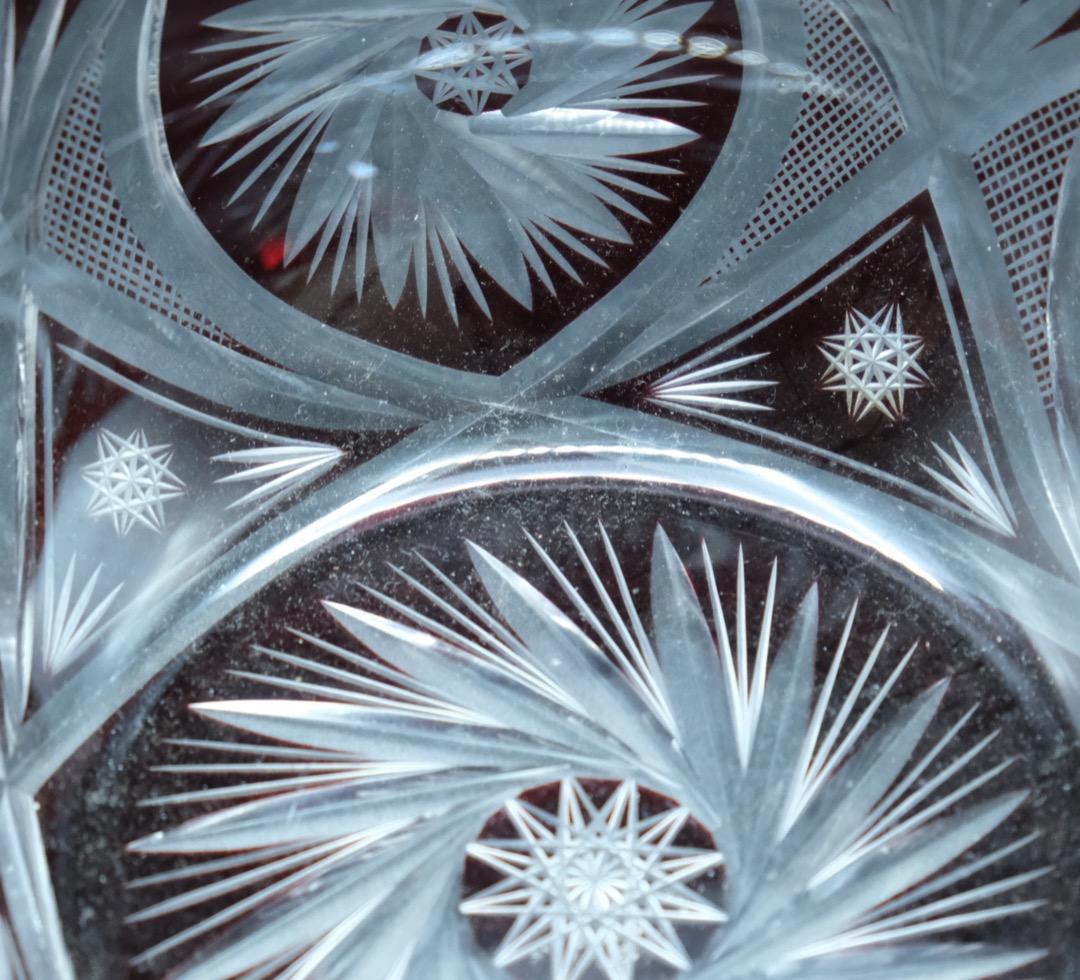 ガラス　鉢　江戸切子　伝統工芸　時代物　送料無料