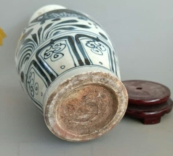 元青花手描き花魚紋豹頭瓶骨董品古品古品出土品所蔵置物