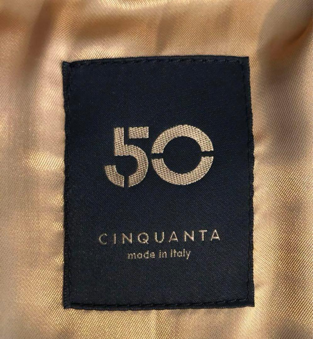 【美品】CINQUANTA スエード シングルライダース ブラウン 44