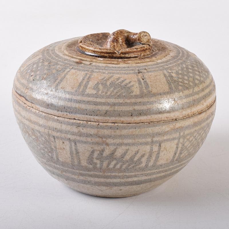 タイ古陶磁　スンコロク　宋胡録　合子　蓋物　時代箱付　V　R8164