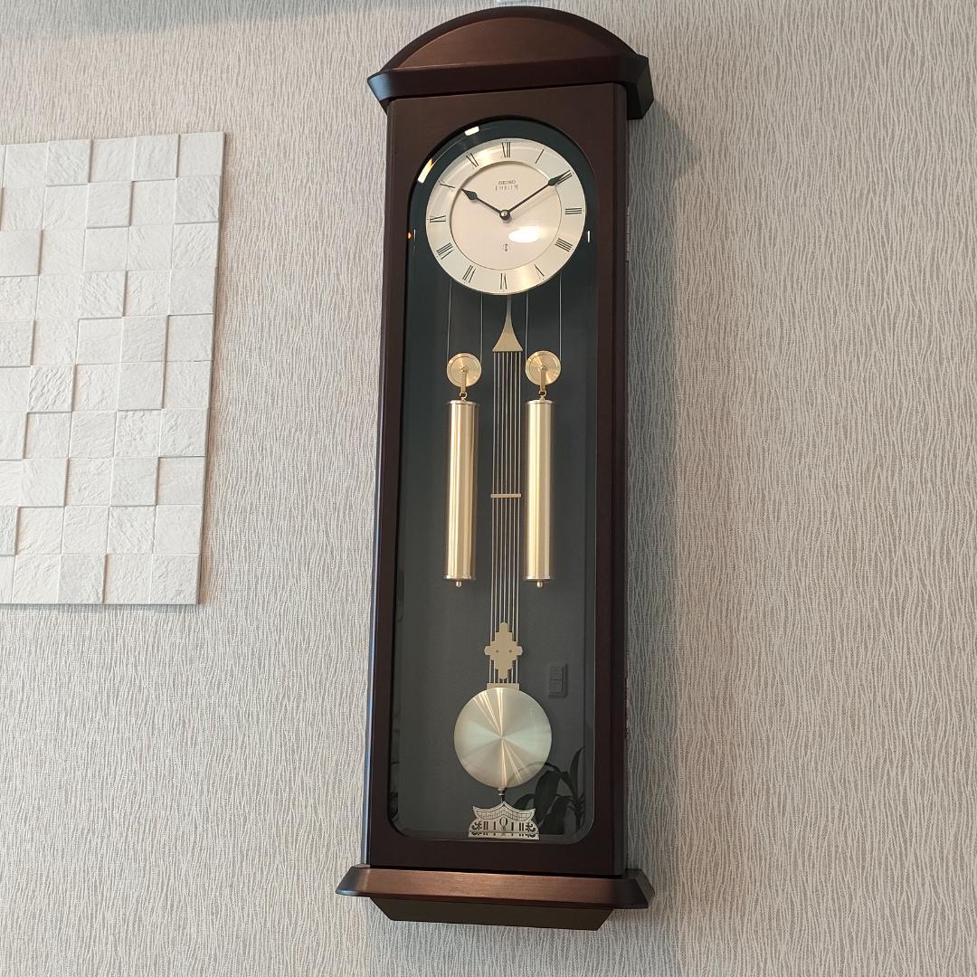 SEIKO　エンブレム　振り子時計　掛時計　柱時計