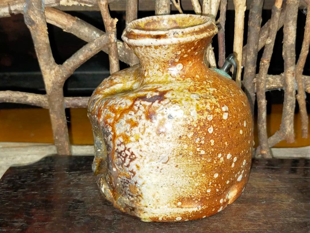 ♥新品♥　信楽焼　蹲る　♥　上田寿方　極上作品　共箱付き　花瓶　花器