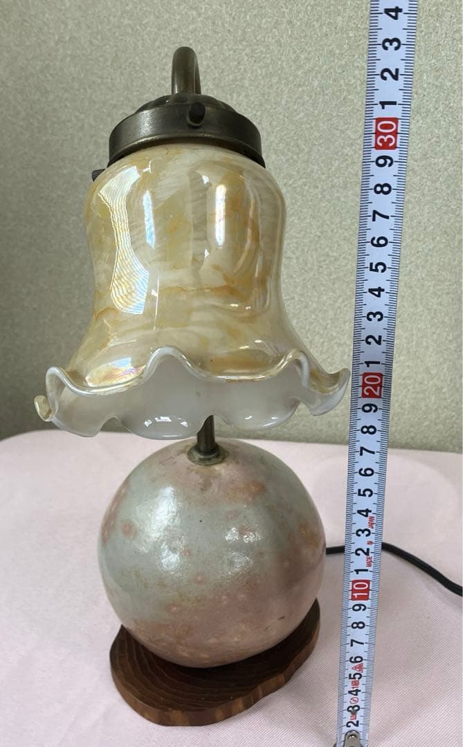 アンティークテーブルライト　レトロ　台座 萩焼 レトロ