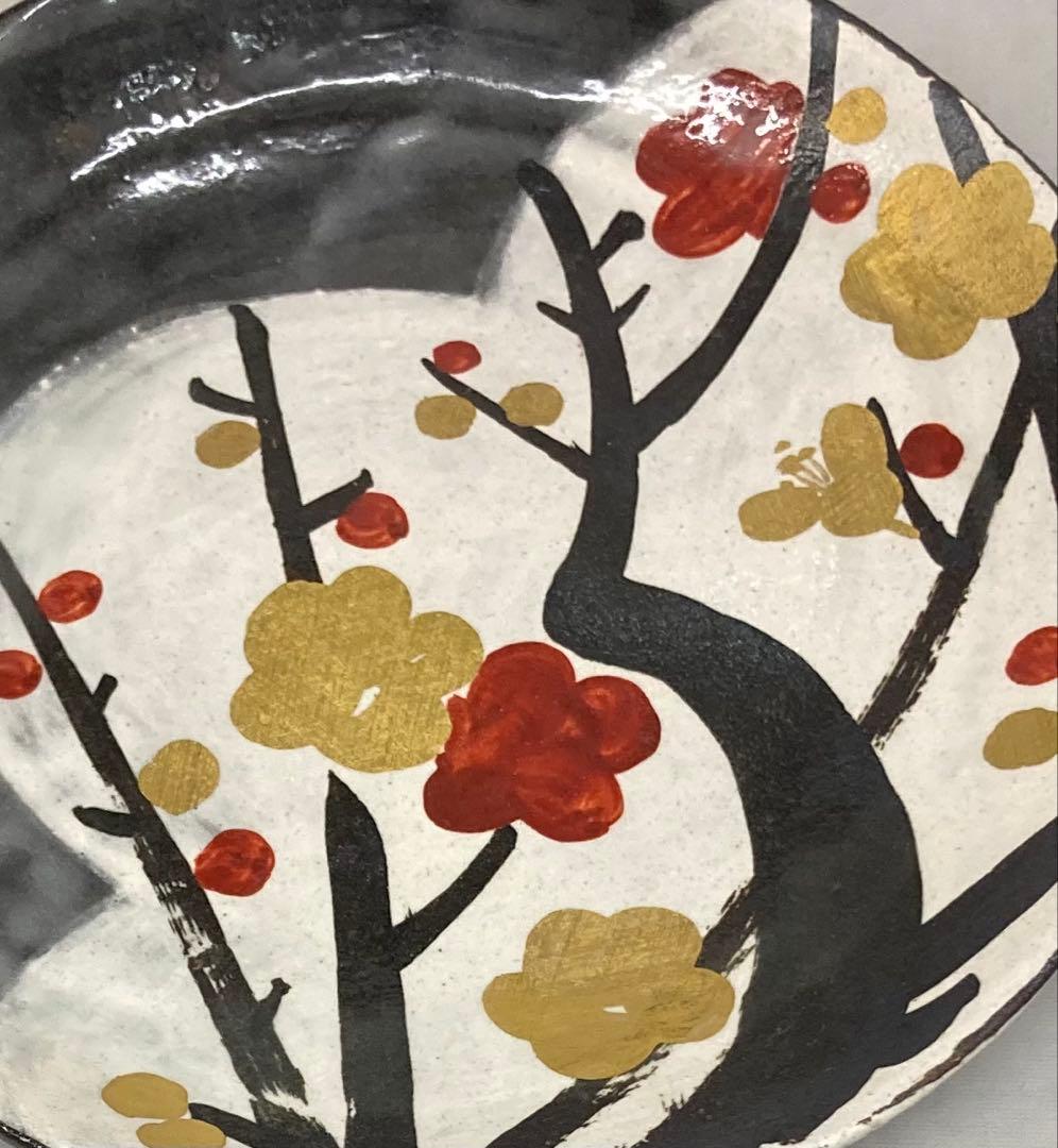 B407b「乾山写繪変 銘々皿　3枚」白井半七造　元箱付(5枚入り用？)