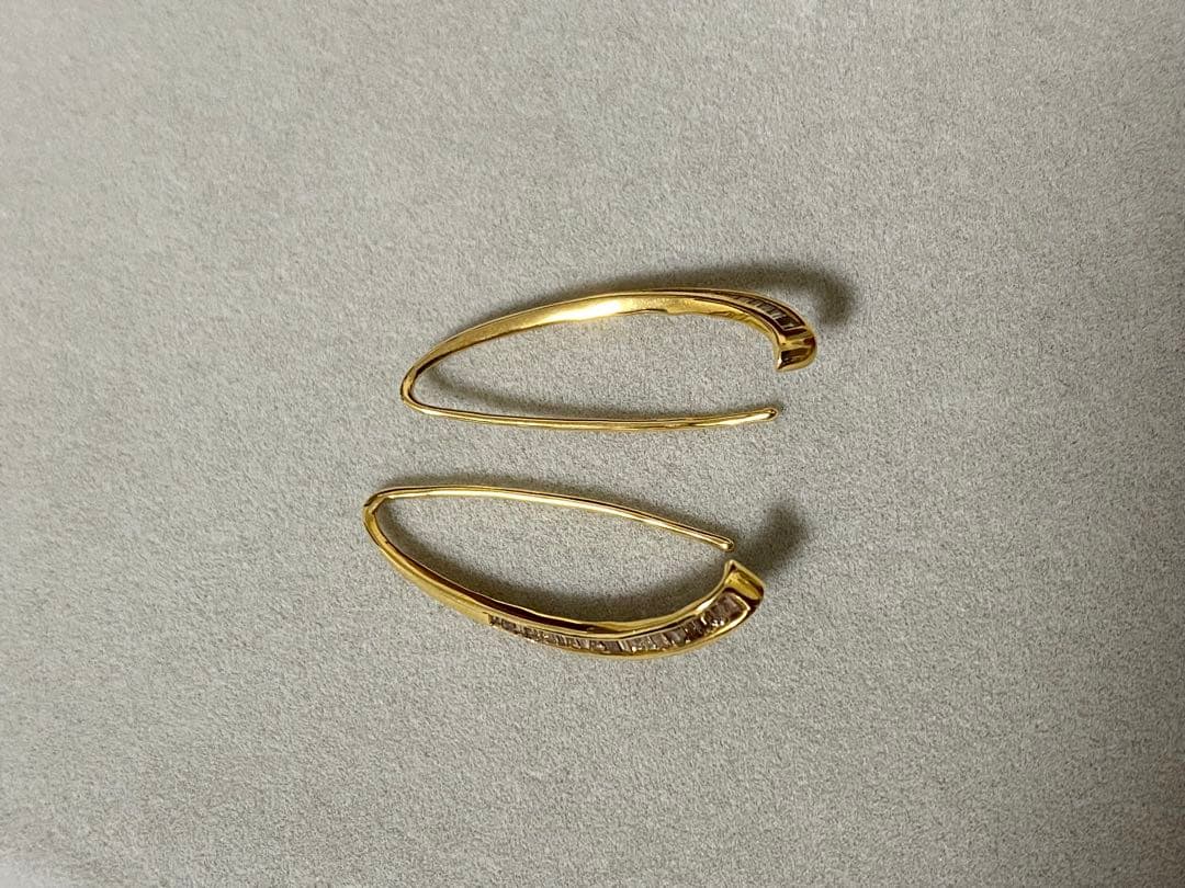 K18YG ブラウンダイヤモンド ピアス テーパー　0.30ct