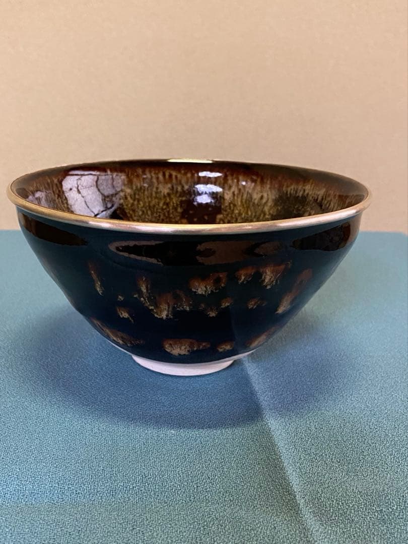 茶道具/茶碗 桶谷定一『玳皮梅花』京都 洛東 清水焼