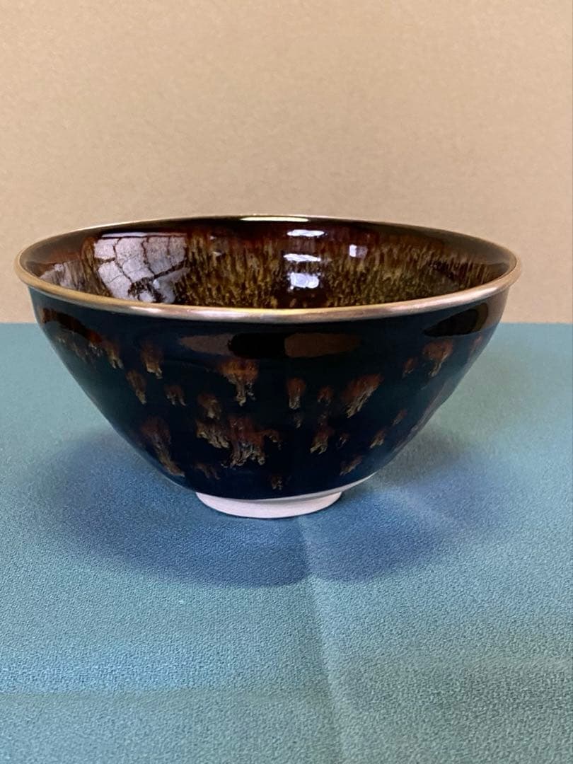 茶道具/茶碗 桶谷定一『玳皮梅花』京都 洛東 清水焼