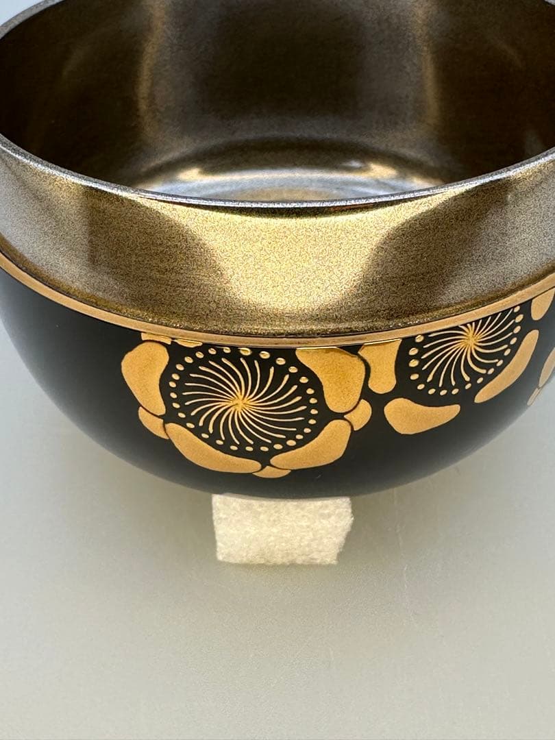 茶道具　棗　岡本康伸　溢れ梅蒔絵