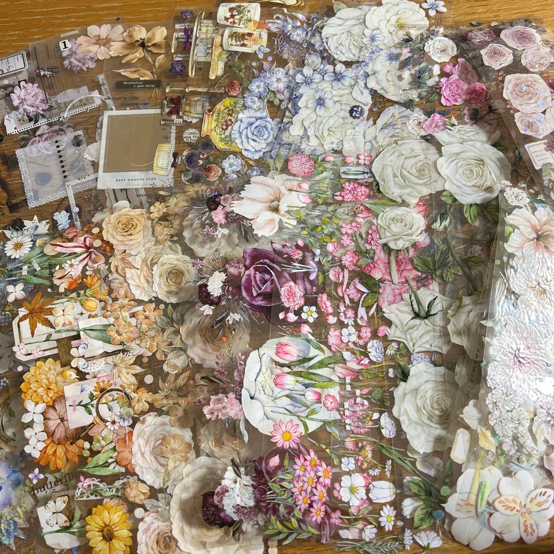 〜専用〜台湾マステ♡PET素材 ボタニカル系50シート切り売り・B