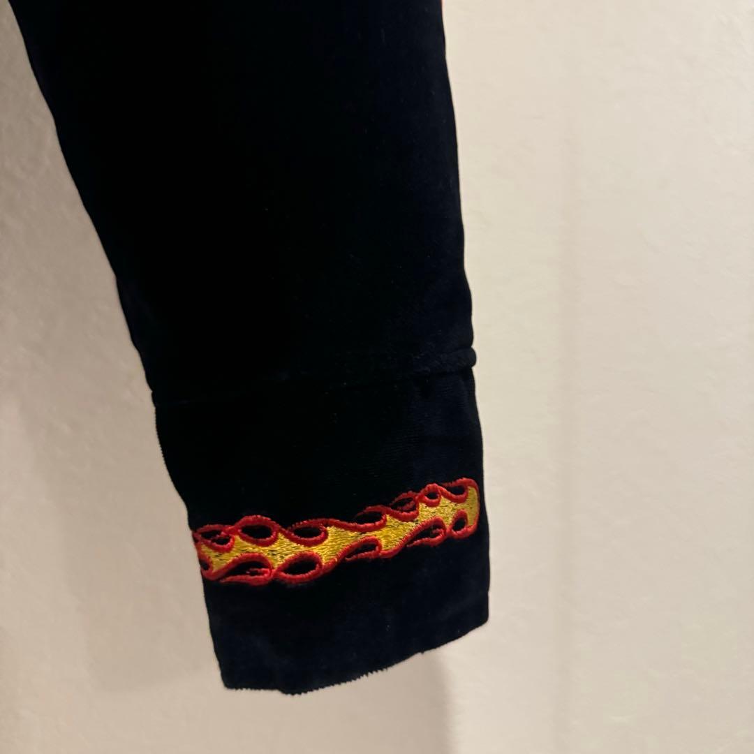 〈レア〉Harley-Davidson フレイム刺繍ベロアジャケット