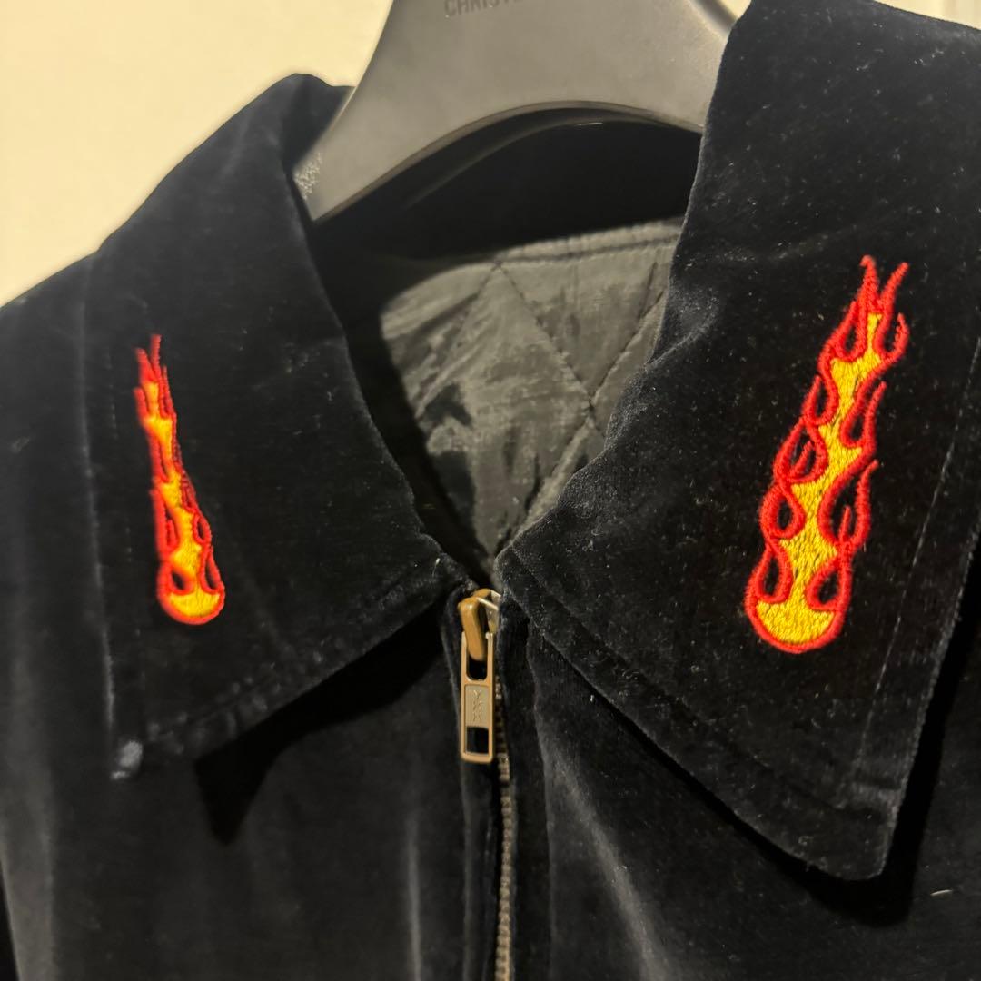 〈レア〉Harley-Davidson フレイム刺繍ベロアジャケット