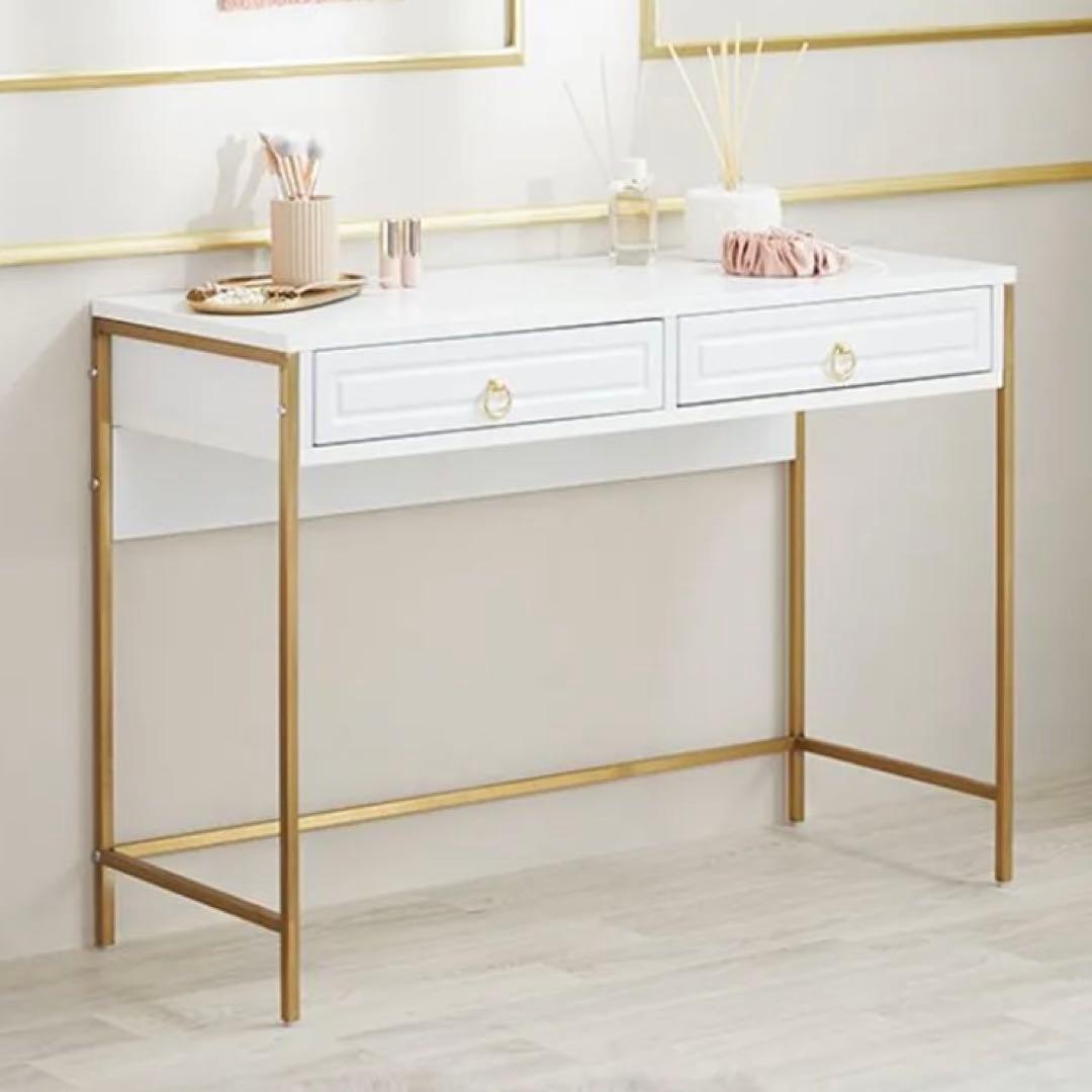送料込み★幅98 コンソールデスク ゴールド脚 LOWYA