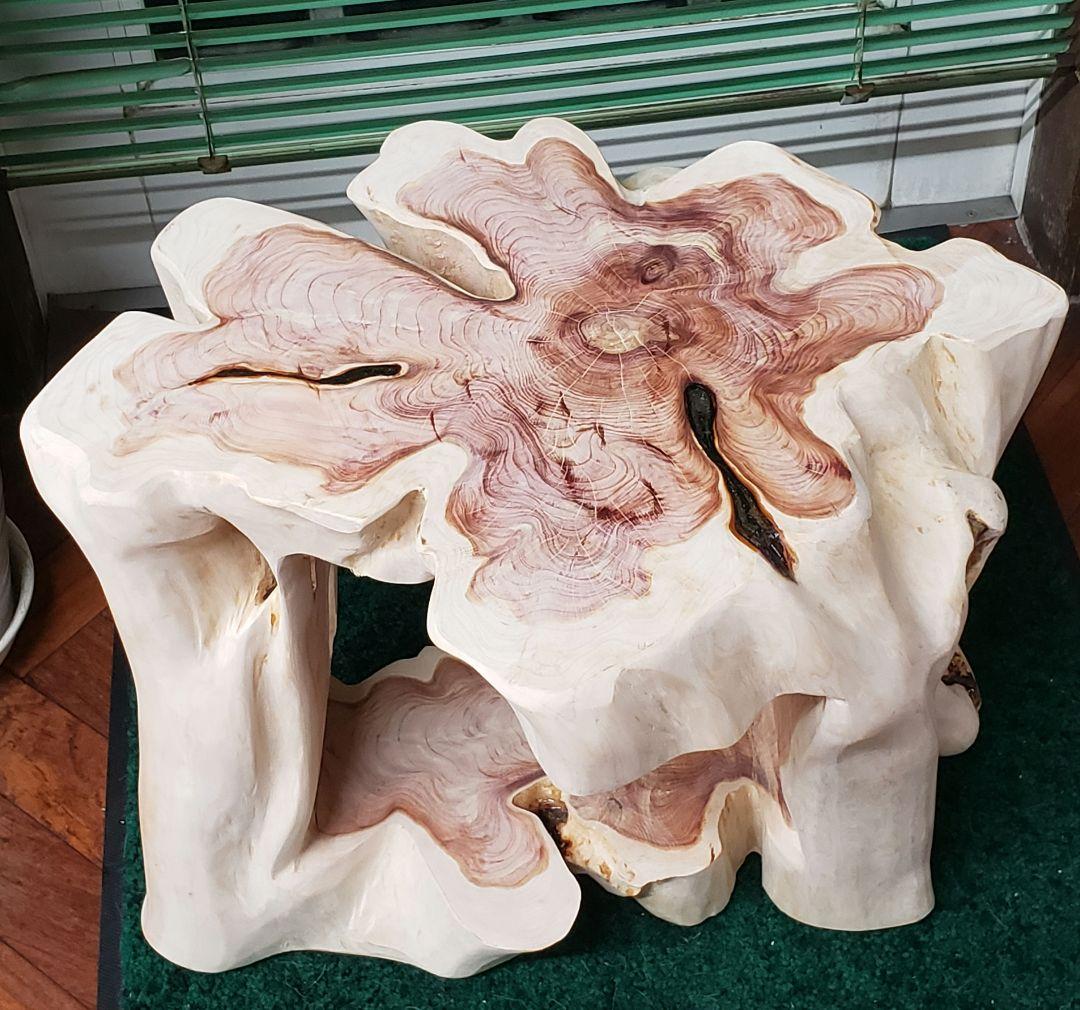 くりぬき丸太椅子　サイドテーブル