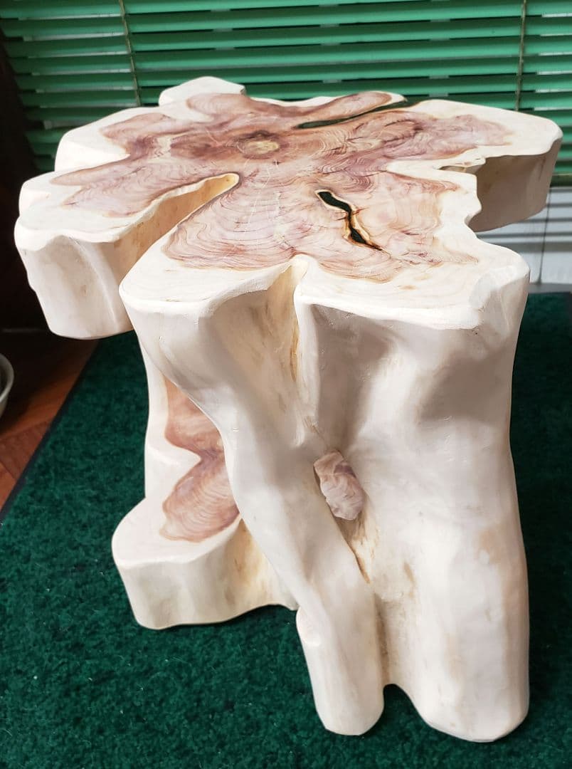 くりぬき丸太椅子　サイドテーブル