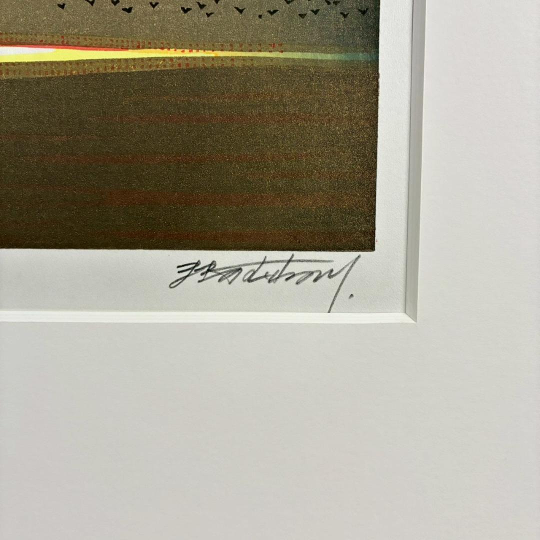 美品 牧野宗則「天啓」木版画 1999年制作 直筆サイン入り オリジナル額装