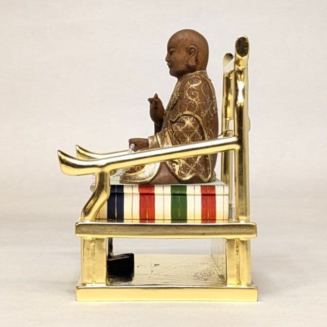 【フォロー割・新品】 弘法大師　金泥　紅檀　総高さ約12.5cm　空海