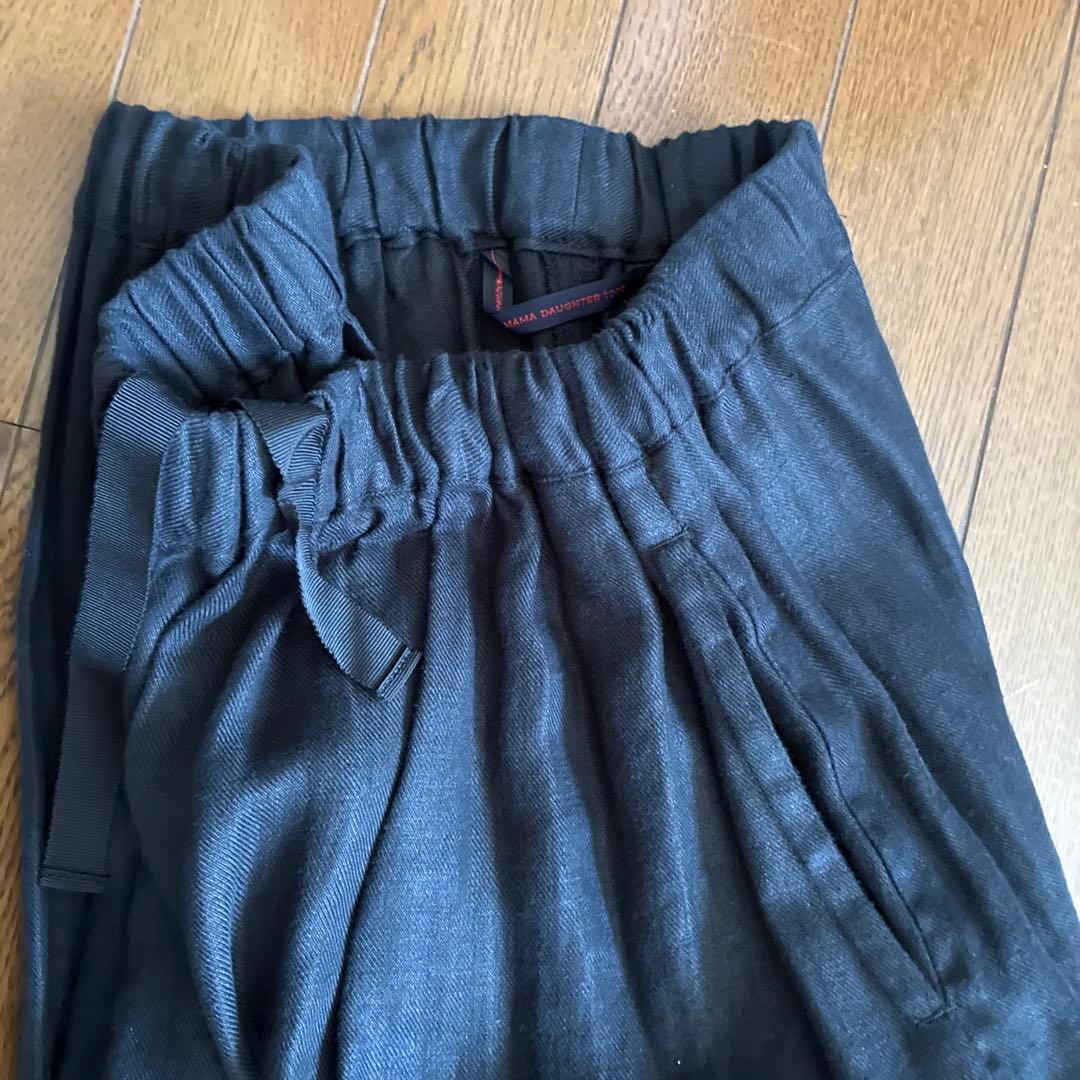 黒 サルエルパンツ ゴム入りウエスト