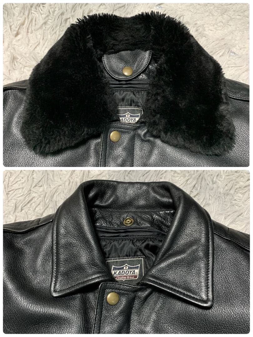 美品 KADOYA カドヤ レザージャケット G-1 バイクウェア ライナー