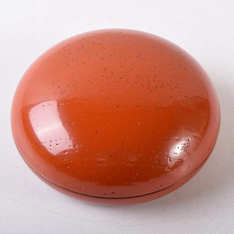 茶道具　田中重希作　朱塗　香合　共布共箱　V　8183