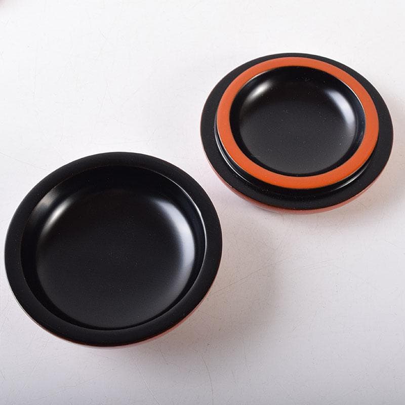 茶道具　田中重希作　朱塗　香合　共布共箱　V　8183