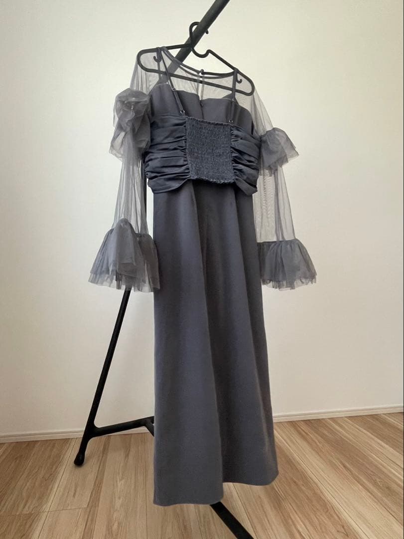 【LEJA】2WAYリボンビスチェチュールベロアワンピースドレス