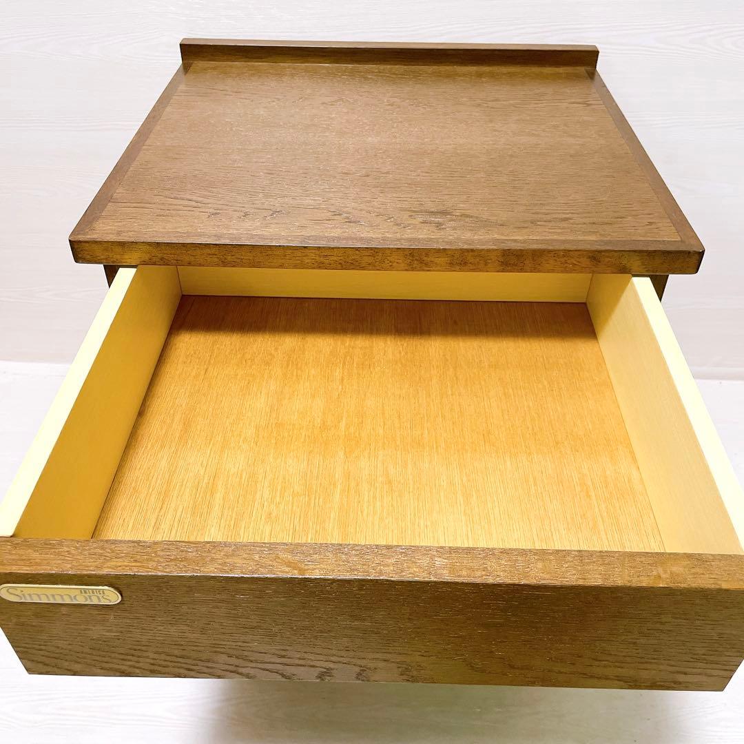 足元ライト付 Simmons シモンズ ナイトテーブル ベッドサイドテーブル