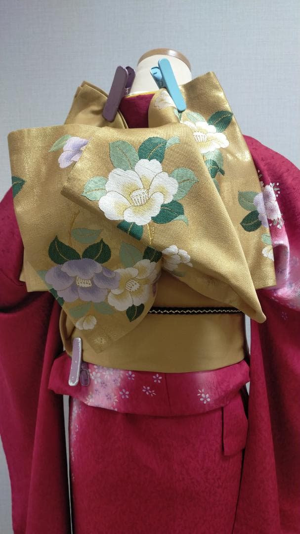 【秀品 美品振袖＋袋帯 2点セット】 74－1033