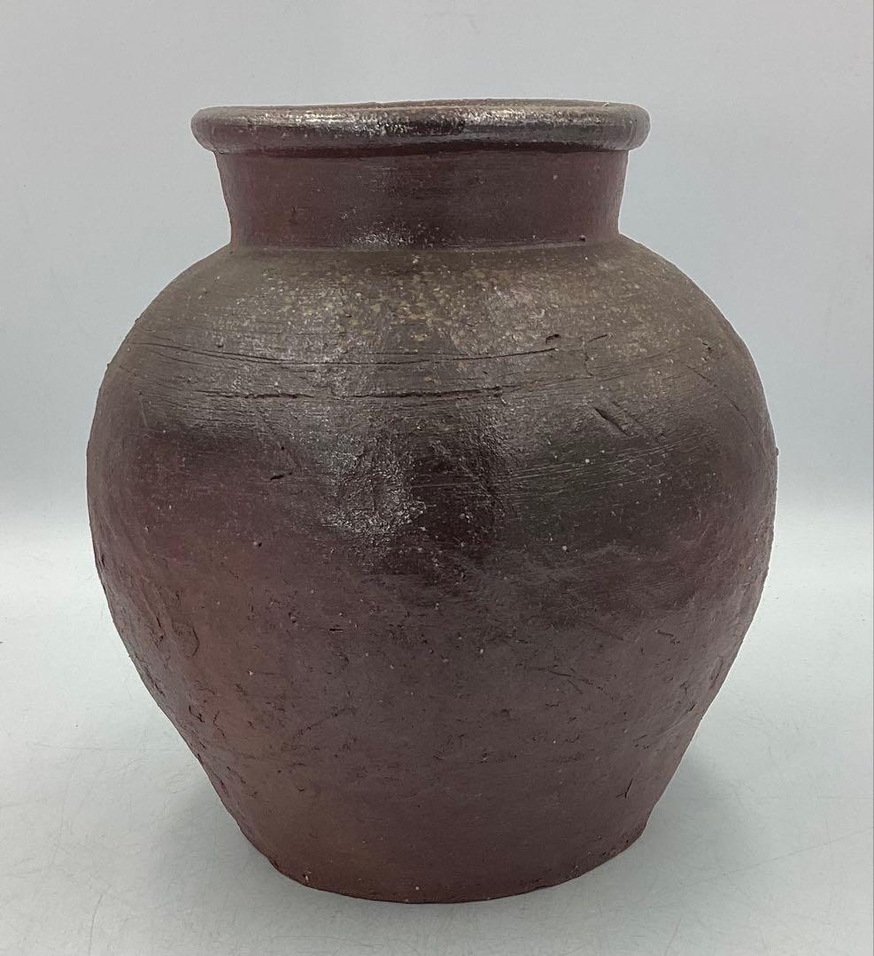 kk KK❣️ ★ 時代　アンティック　備前焼紐造り蹲壷　桐箱　★