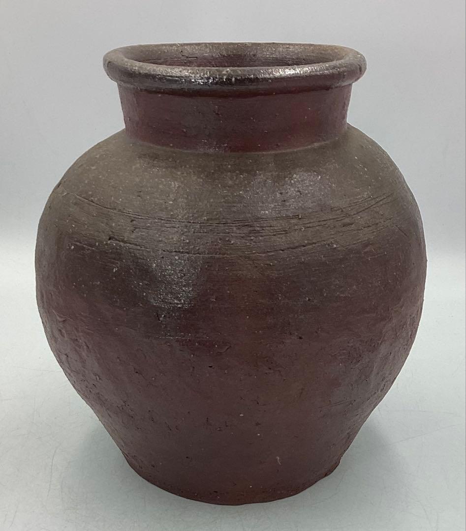 kk KK❣️ ★ 時代　アンティック　備前焼紐造り蹲壷　桐箱　★