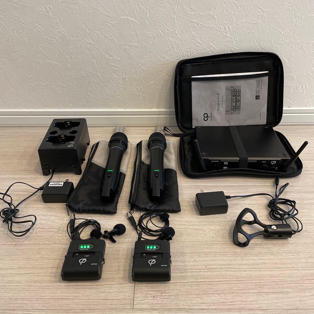 ワイヤレスマイク セット 2.4ghz帯 ハンドマイク2本 ラベリアマイク2本