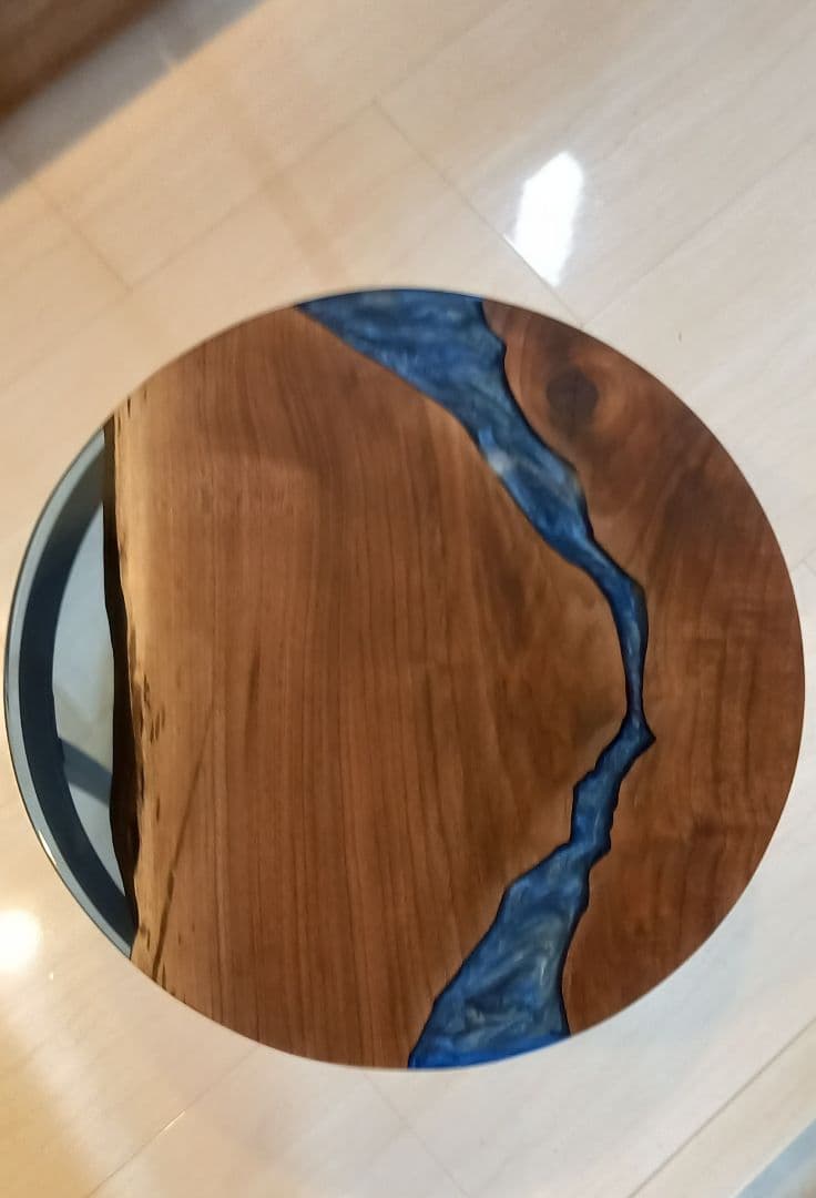 レジンテーブル　リバーテーブル　丸テーブル　コーヒーテーブル　サイドテーブル