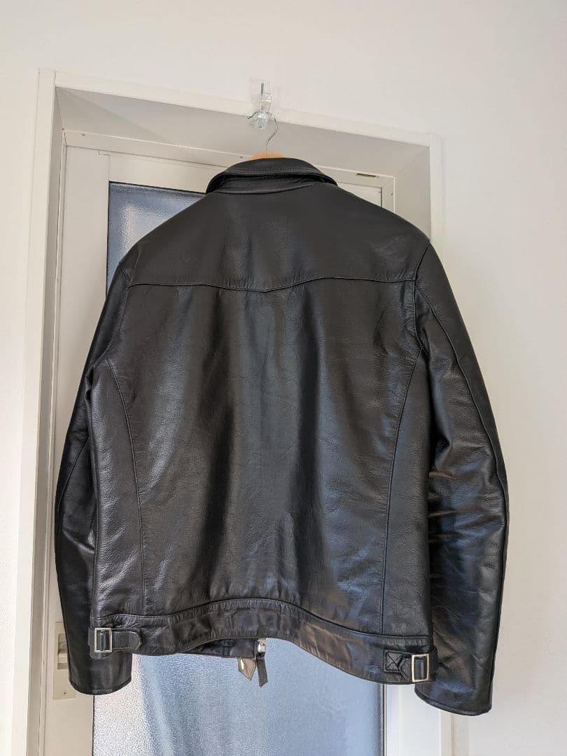 HORN WORKS 本革 UK襟付きシングルライダースジャケット